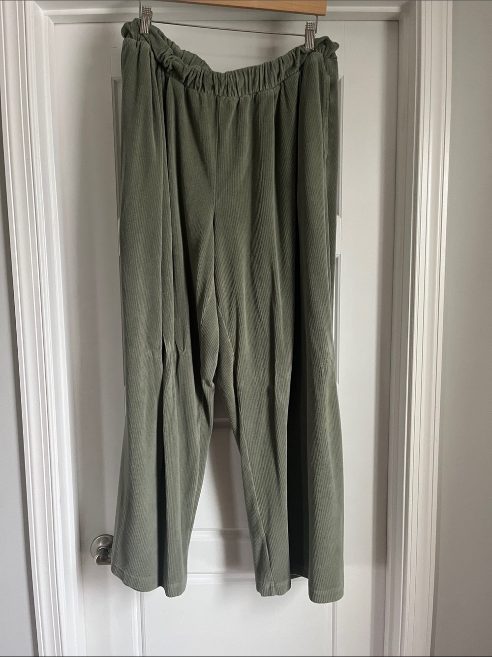 aerie Olive Green Corduroy Drawstring Womens Pants